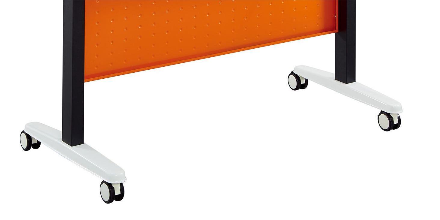 Foldable Modular Training Table in White and Orange (4)